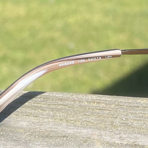 Anne Klein frames wood look with white striped interior AK8049 - Picture 7 of 11